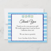 ベビーブルーベビーシャワーサンキューカード 招待状 (正面)
