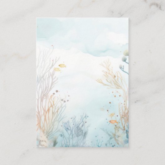 ベビーブルーベージュホエールベビーシャワー用の本 エンクロージャーカード (裏面)