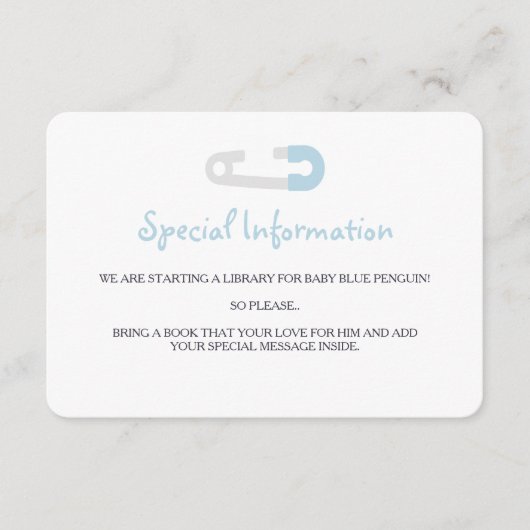 ベビーブルーペンギン情報の挿入 エンクロージャーカード (正面)