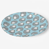ベビーブルーペンギン模様 ペーパープレート (アングル)