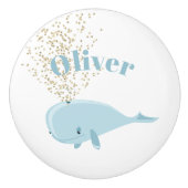 ベビーブルーホエールスパークルパーソナル航海の子供部屋 セラミックノブ (正面)