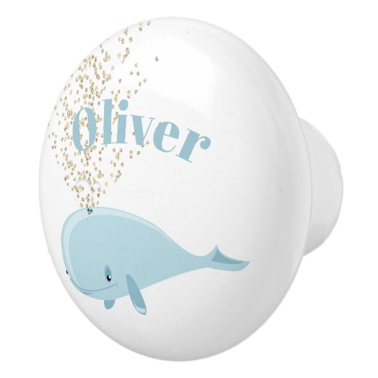 ベビーブルーホエールスパークルパーソナル航海の子供部屋 セラミックノブ (右)