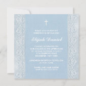 ベビーブルーホワイトボーイフォトバプテスマ《キリスト教》洗礼式や命名式 招待状 (裏面)