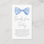 ベビーブルーボウ赤ちゃんシャワー用の本 エンクロージャーカード (正面)