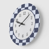 ベビーブルーボーイジオメトリックスクエアパターンキルト ラージ壁時計 (傾斜)