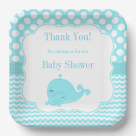 ベビーブルーボーイベビーシャワー付きかわいいクジラ紙 ペーパープレート