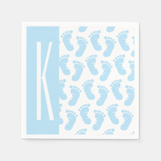 ベビーブルーボーイベビー足 スタンダードカクテルナプキン (正面)