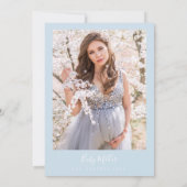 ベビーブルーミニマリストボモダンーホーベビーシャワー 招待状 (裏面)