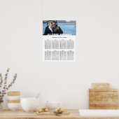 ベビーブルーモダンフォト結婚シーティングチャート ポスター (キッチン)