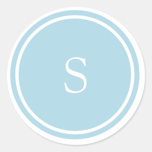 ベビーブルーモノグラムステッカー ラウンドシール (正面)