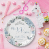 ベビーブルーライトピンクフローラバタフライキンセアニラ ペーパープレート (パーティー)