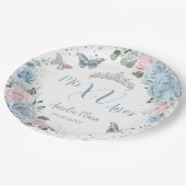 ベビーブルーライトピンクフローラバタフライキンセアニラ ペーパープレート (アングル)