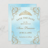 ベビーブルーライト金ゴールドキンセアニェラ保存日 ポストカード (正面/裏面)