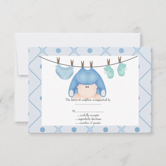 ベビーブルーラインベビーrsvp 出欠カード (正面)