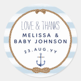 ベビーブルーラブ&ベビー感謝してい航海のシャワーの好意 ラウンドシール