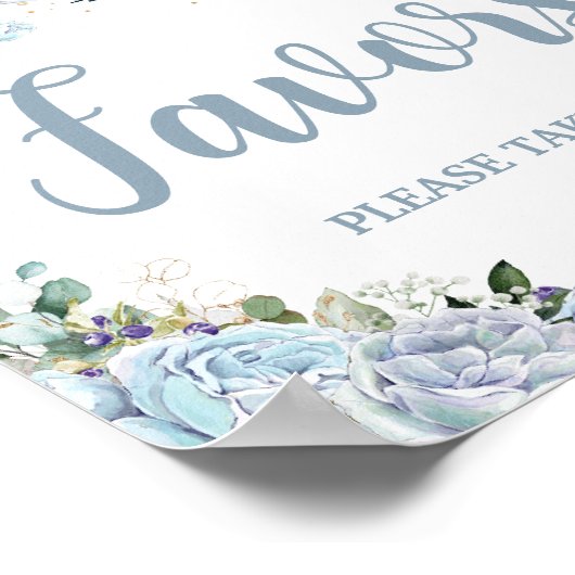 ベビーブルーローズプリンセスパンプキンカートおもてなしギフト ポスター (角)