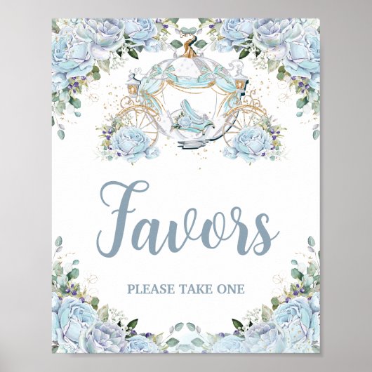 ベビーブルーローズプリンセスパンプキン馬車ギフト ポスター (正面)