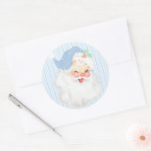ベビーブルーヴィンテージウィンキングサンタクロース ラウンドシール (封筒)