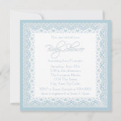 ベビーブルーヴィンテージ男の赤ちゃんシャワー招待状 招待状 (裏面)