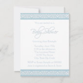 ベビーブルーヴィンテージ男の赤ちゃんシャワー 招待状 (裏面)