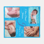 ベビーブルー写真 フリースブランケット (正面(横))