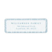 ベビーブルー冬のクリスマス樺の木外は寒い ラベル (正面)