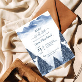 ベビーブルー冬の赤ちゃんシャワー外が冷たい 招待状