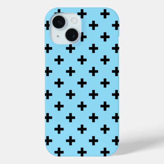 ベビーブルー地に黒のドットクロス Case-Mate iPhoneケース (裏面)