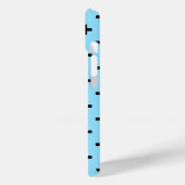 ベビーブルー地に黒のドットクロス Case-Mate iPhoneケース (裏面 / 左)
