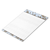 ベビーブルー大理石金ゴールド入り8.5x11裏打ち ノートパッド (アングル)