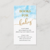 ベビーブルー水彩用ブック金ゴールドグリッター エンクロージャーカード (正面)