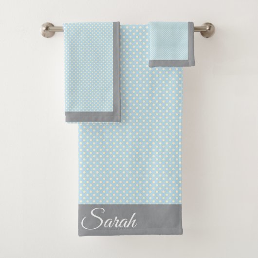 ベビーブルー水玉模様 バスタオルセット (インサイチュ)