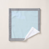 ベビーブルー水玉模様 バスタオルセット (ウォッシュタオル)