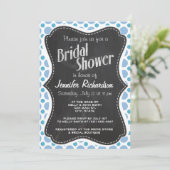 ベビーブルー水玉模様;ヴィンテージシャルボード 招待状 (スタンド正面)