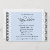 ベビーブルー甘い小さな王子ベビーシャワー 招待状 (裏面)