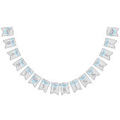 ベビーブルー白グレーエレファントベビー散布機 バンティングフラッグ (全)