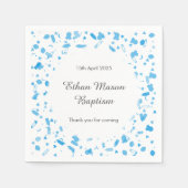 ベビーブルー紙吹雪バプテスマ《キリスト教》洗礼式や命名式 スタンダードカクテルナプキン (正面)