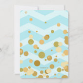 ベビーブルー紙吹雪ベビーシャワー 招待状 (裏面)