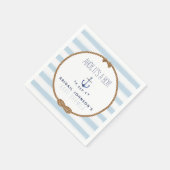 ベビーブルー素朴アホ航海のイ少年ベイビーシャワー スタンダードカクテルナプキン (角)