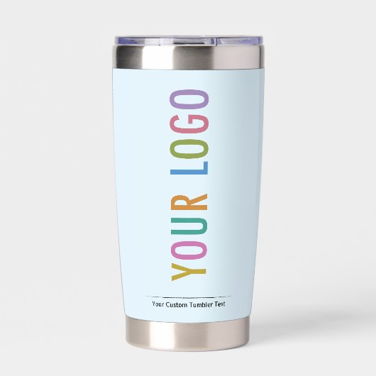 ベビーブルー絶縁タンブラーカスタムロゴのブランド 保温保冷タンブラー (正面)