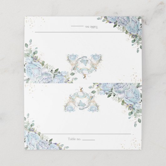 ベビーブルー花柄プリンセス馬車 キンセアニエラ 16 プレイスカード (外部開封)