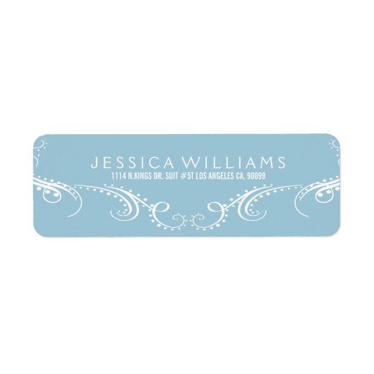 ベビーブルー華美フローラ枠 ラベル (正面)