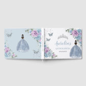ベビーブルー薄紫フローラプリンセスシルバーキンセアニラ ゲストブック (全面)
