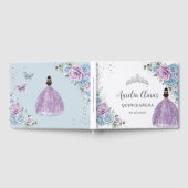 ベビーブルー薄紫フローラプリンセスシルバーキンセアニラ ゲストブック (全面)