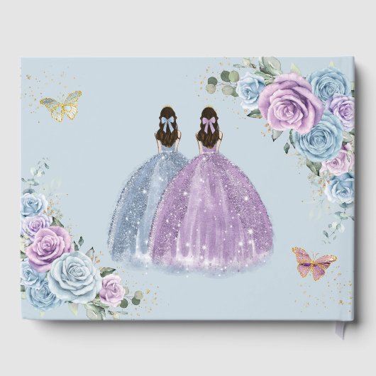 ベビーブルー薄紫フローラプリンセスツインキンセアニラ ゲストブック (裏面)