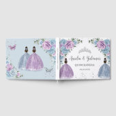 ベビーブルー薄紫フローラプリンセスツインキンセアニラ ゲストブック (全面)