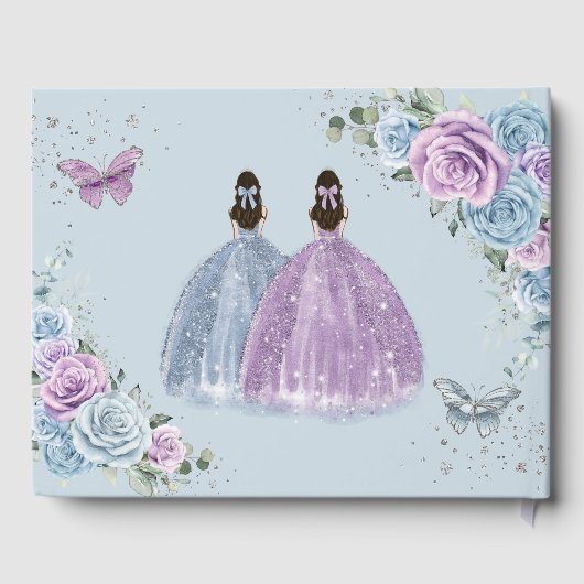 ベビーブルー薄紫フローラプリンセスツインキンセアニラ ゲストブック (裏面)