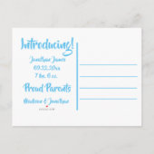 ベビーブルー誕生写真発表葉書 案内ポストカード (裏面)