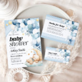 ベビーブルー赤ちゃんシャワーカード用の本 ノートカード