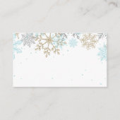 ベビーブルー金ゴールドスノーフレーク囲いカード用の本 エンクロージャーカード (裏面)